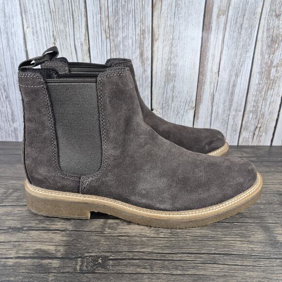 Clarks Clarkdale Easy Chelsea Pull On Boots Dark Brown Suede Men\'s Sz 11 M (VGC) main image 7